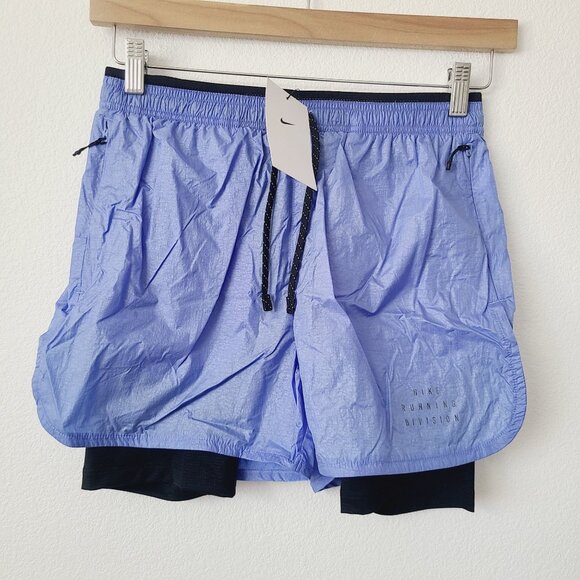 Nike Running Division Repel 7" 2-1 Running Shorts FB8544-450 Size S Blue - Picture 1 of 6